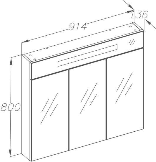 Зеркало-шкаф Opadiris Кристалл 90