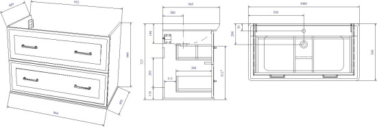 Мебель для ванной Sanflor Модена 105, подвесная, белая