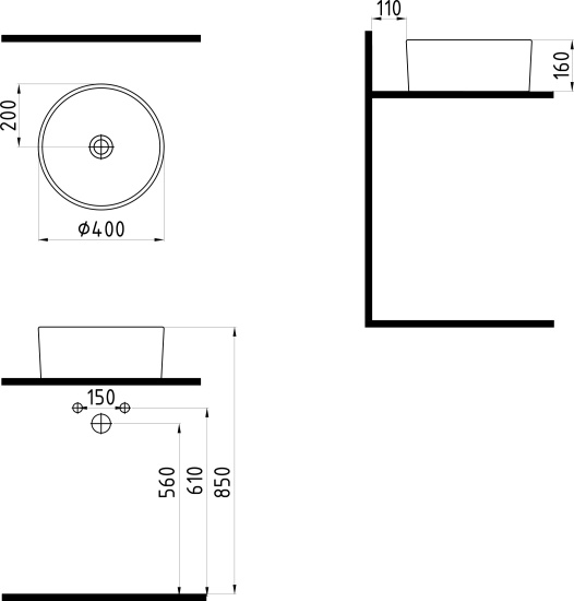 Мебель для ванной Stworki Эстерсунд 60 белая матовая, простоун беж, с раковиной Rotenburg 40 черной
