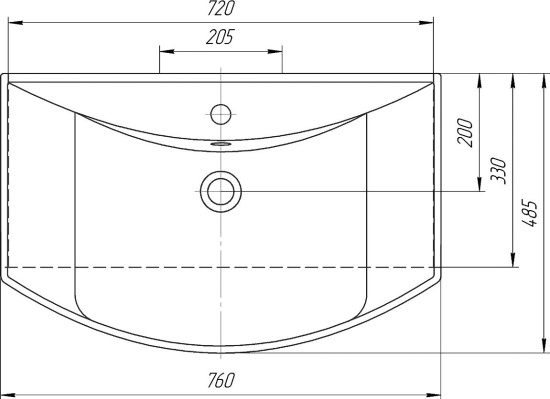 Тумба с раковиной Aqwella Allegro 75 с 3 ящиками, напольная