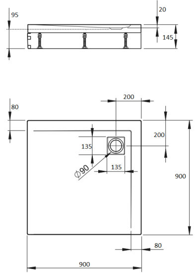 Поддон для душа Radaway Argos C 90x90