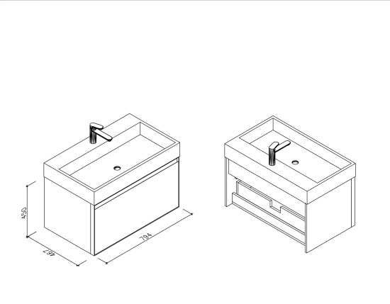 Тумба с раковиной Altrobagno Abruzzi 800 pietra