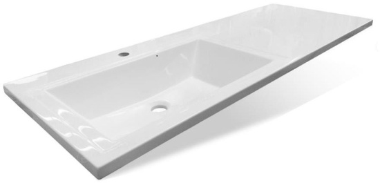 Тумба с раковиной Aquanet Токио 130 L белая напольная, 1 ящик, 2 дверцы