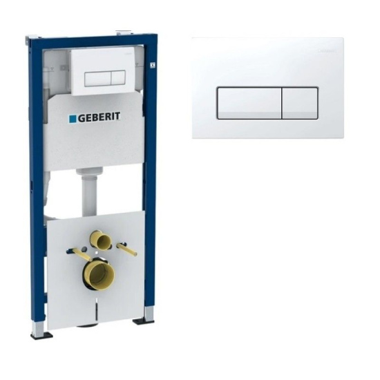 Инсталляция Geberit Duofix UP100 111.153.00.1 с кнопкой смыва Delta 51 + унитаз подвесной WeltWasser Merzbach 043 XL GL-WT