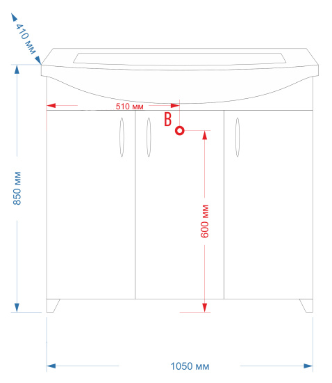 Мебель для ванной Misty Балтика 105 прямая
