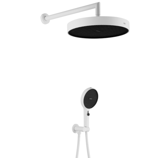 Душевой комплект для ванны Boheme Cell белый матовый, термостат