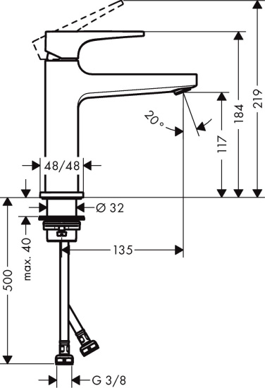 Смеситель для раковины Hansgrohe Metropol 32508000 хром