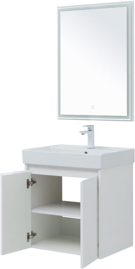 Мебель для ванной Aquanet Nova Lite 60 белый глянец, с дверками