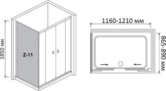 Душевой уголок RGW Classic CL-43 (1160-1210)x900