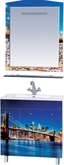 Зеркало Misty Манхеттен 75 с полкой и подсветкой