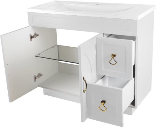 Тумба с раковиной Misty Амбра 100 2 двери, 2 ящика