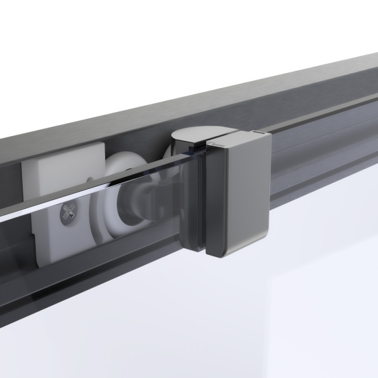 Душевой уголок Vegas Glass ZA-F Protec 110*85 06 10, профиль GunMetal, стекло сатин