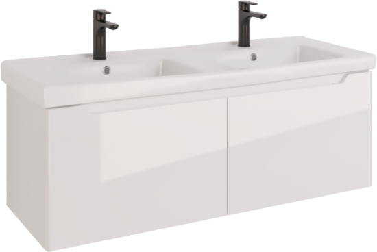 Мебель для ванной Dreja W 125 двойная белый глянец