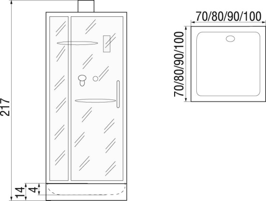 Душевая кабина River Tana 100 Б/К 100x100x15