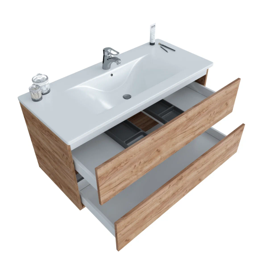 Тумба с раковиной Sanvit Кубэ-2 100 ясень