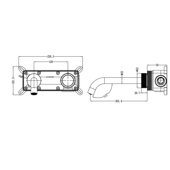 Смеситель для раковины Boheme Tech 158/2-G