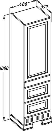 Пенал Opadiris Оникс L золотая патина