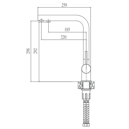 Смеситель для кухни Haiba HB70304-1 сталь