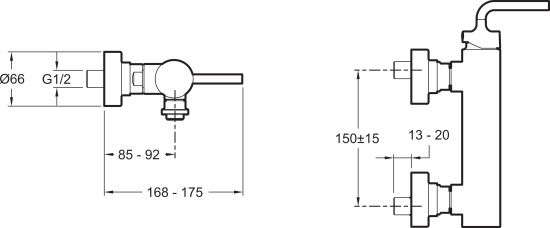 Смеситель для душа Jacob Delafon Purist E14590-4A-CP