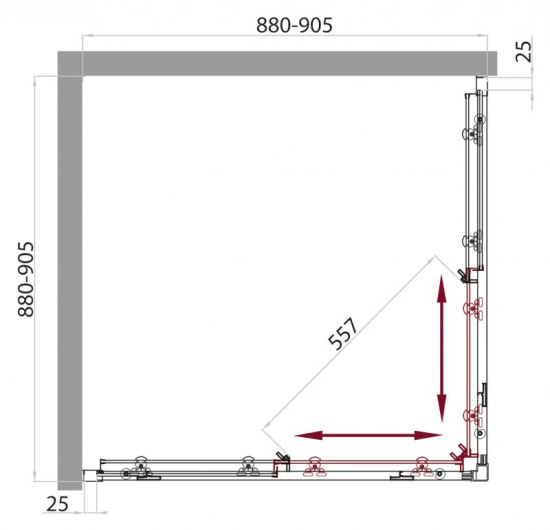 Душевой уголок BelBagno Sela-A-2-95-P-Cr
