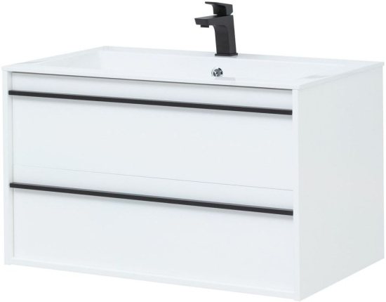 Тумба с раковиной Aquanet Lino 90 белый матовый