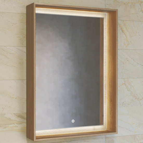 Зеркало Raval Frame 60 дуб трюфель, с подсветкой