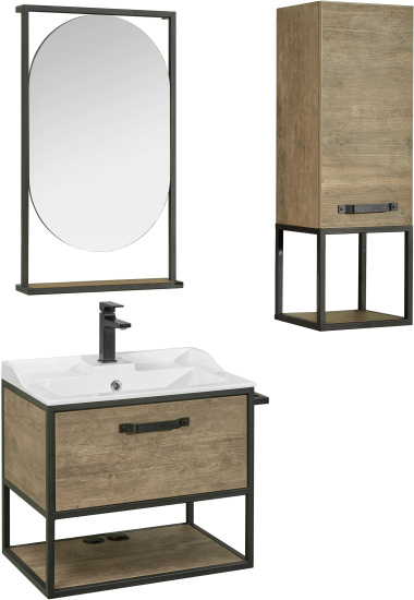 Тумба с раковиной Aquaton Лофт Фабрик 65 дуб кантри