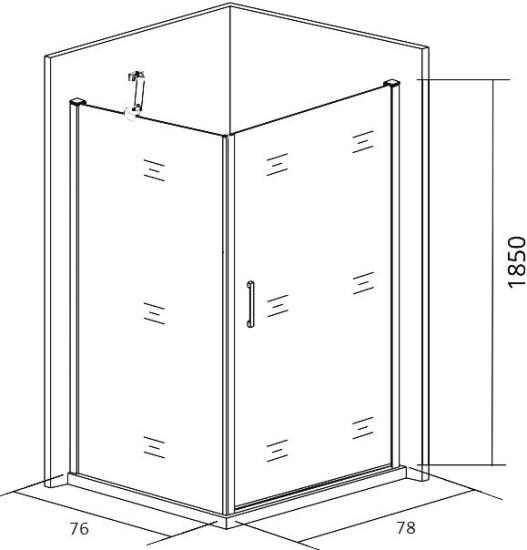 Душевой уголок Good Door Mokka DR+SP 80х80х185 см