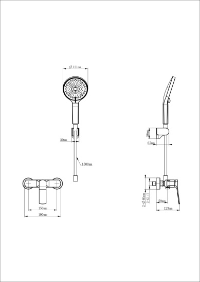 Смеситель для душа Wonzon & Woghand WW-B2585-MB