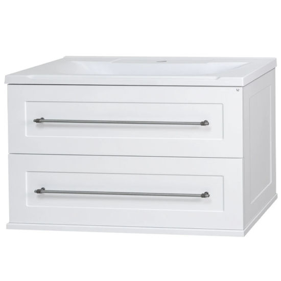 Тумба с раковиной Misty Марта 100 подвесная, белая глянцевая