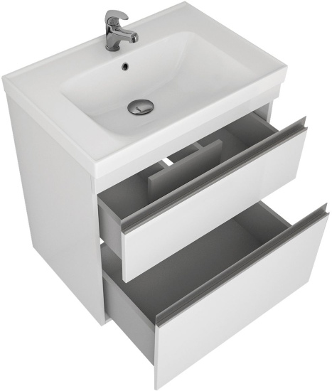 Тумба с раковиной Dreja Grace Plus 60 с опорами, белый глянец