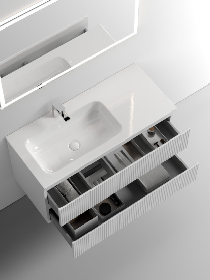 Тумба с раковиной Sancos Snob T 100 Bianco левая SNT100LW, подвесная