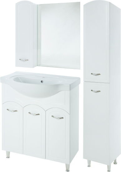 Зеркало Bellezza Амелия 70 L белое