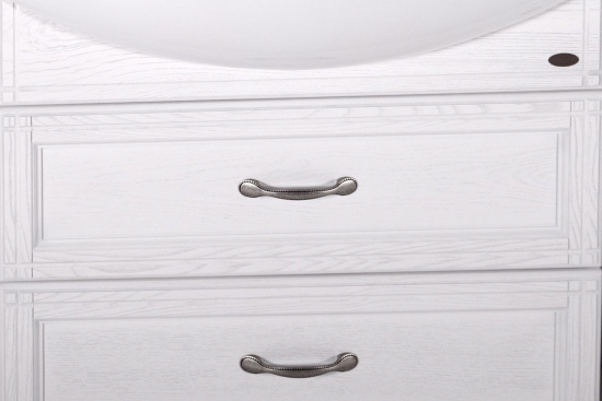 Тумба с раковиной ASB-Woodline Берта 85 белая, патина серебро