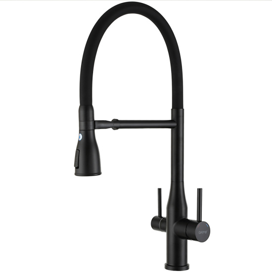 Смеситель для кухни Gappo G4399-76 с подключением к фильтру, черный
