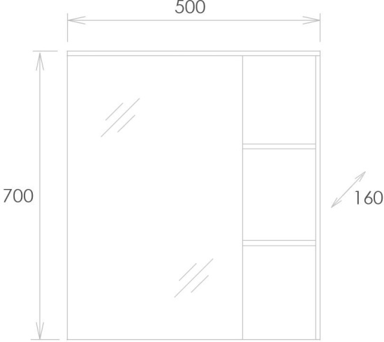 Зеркало-шкаф Onika Легран 50.00У дуб галифакс