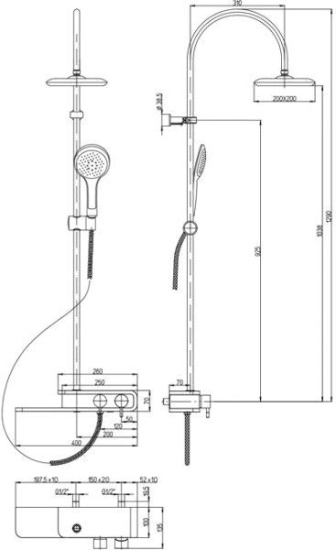 Душевая стойка Paini PAD PDCR689B0