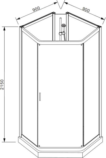 Душевая кабина Bravat Waterfall 90x90x214