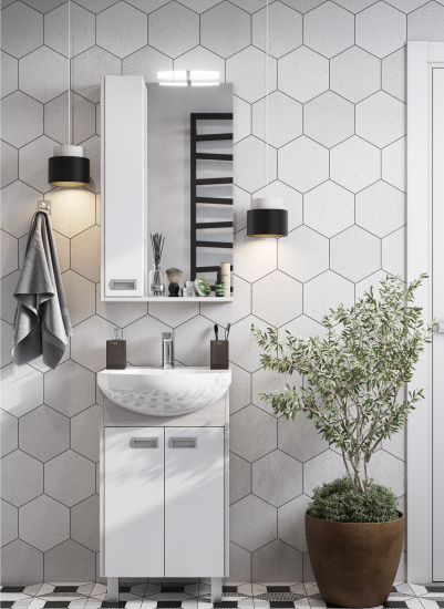 Мебель для ванной Aquaton Бекка Pro 50 белая, дуб сомерсет