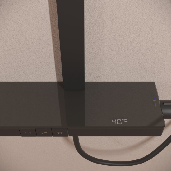 Душевая стойка Sancos Vos SC6100MB термостат, черная матовая