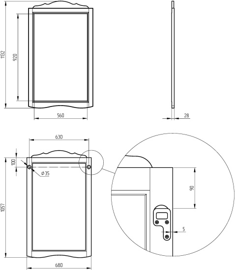 Зеркало Migliore Bella 70 oliva