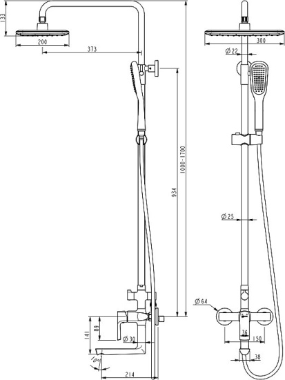 Душевая стойка Lemark Ursus LM7262BL