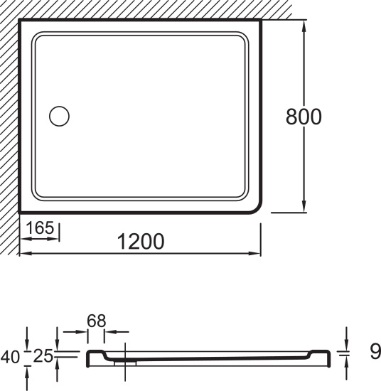 Поддон для душа Jacob Delafon Flight E62450 120х80 с сифоном