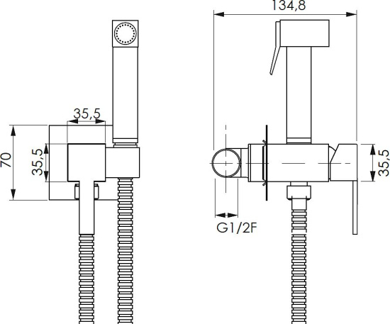 Гигиенический душ Webert Pegaso PE870303560 со смесителем