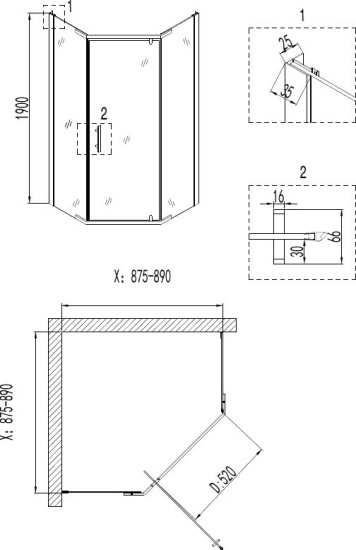 Душевое ограждение Niagara Nova NG-6605-08
