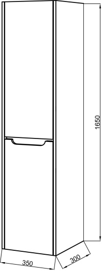 Пенал Cerutti SPA Эмилия white 35 правый подвесной
