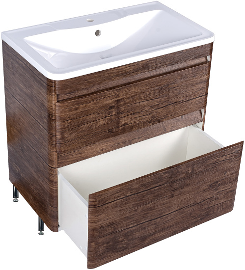 Тумба с раковиной Style Line Атлантика 80 Люкс Plus напольная, старое дерево