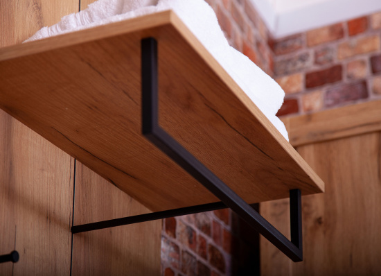 Полка Бриклаер Лофт 60 с крючками и полотенцедержателем