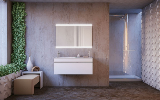 Тумба с раковиной Raval Hotte 100 белая, подвесная