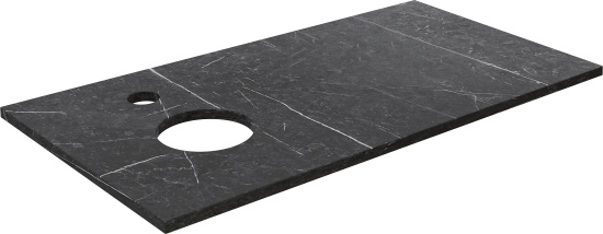 Консоль Diwo Элиста 100 чёрный мрамор, с раковиной Moduo 55 Leaf